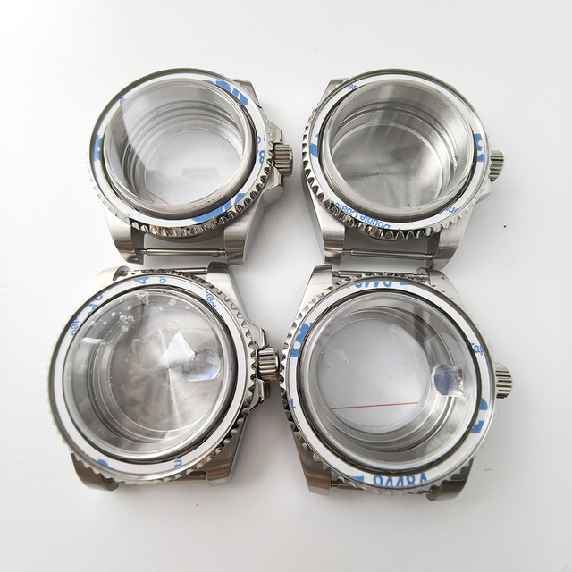 40mm Men's Watch Case Sapphire Crystal Watches Accessories Steel Case for NH35/ NH36 Movement Transparent Case Back Repair Parts