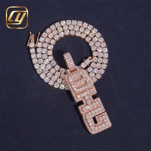 Pendentif Lettre CHOYUE Hip Hop en Or Véritable 10K 14K, Sertissage Diamant de Laboratoire, Style Iced Out - Product Image 3