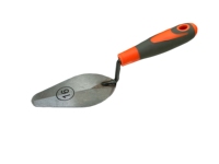 Truelle de maçonnerie industrielle en acier inoxydable avec poignée en caoutchouc GK-K019, outil pour le béton, pour la construction et la décoration de chantiers