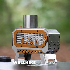 Brûleur d'encens rétro d'extérieur WELLHIKE, éclairage d'ambiance, observation du feu, bouilloire à eau, mini poêle à bois - Product Image 1