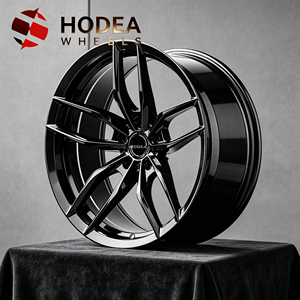 Jantes sport classiques forgées à <span class=keywords><strong>5</strong></span> branches de 18/19/20/21/22/24 pouces, finition noire brillante usinée pour BMW Audi Mercedes - Product Image 2