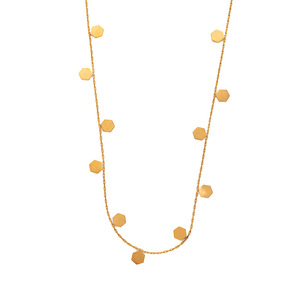 Moda impermeable Jewelry18k chapado en oro de acero inoxidable corazón estrella hoja colgante collar gargantilla cadena Collar para mujer - Product Image 5