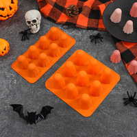 Nouveau moule à gâteau en silicone ZIMU 1 pièce, motif fantôme orange d'Halloween, qualité alimentaire, écologique, résistant à la chaleur, facile à démouler, pour pudding