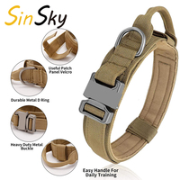 Ensemble collier et laisse tactique personnalisé SinSky, laisse de chien en nylon durable, réglable, résistante, pour la marche et l'entraînement