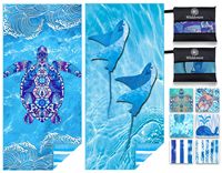 Serviette de plage DZ Deep Blue-leaved Sand Free à séchage rapide, grande taille, douce, confortable, légère et facile à transporter