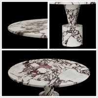 Table à manger en marbre Verde Alpi personnalisable, style moderne, pierre verte foncée, vente directe d'usine, taille sur mesure, colonne conique
