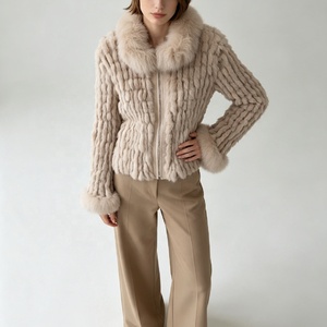 Veste courte chaude et épaisse pour femme Tyan Winter Khaki, en fourrure de renard et de lapin véritable, amovible, confortable, pour le bureau, décontractée, <span class=keywords><strong>manteau</strong></span> en fourrure - Product Image 4
