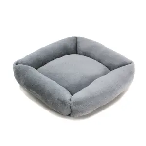 Square Dog And Cat Bed Super Soft Velvet Animal Beds With Removable Cushion Pillow Beds For Small & Medium Pets