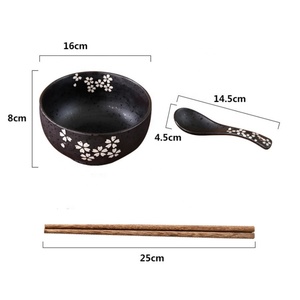 Ensemble de bols à <span class=keywords><strong>ramen</strong></span> en en céramique personnalisés de 6.25 pouces, bol <span class=keywords><strong>japonais</strong></span> avec couvercle et baguettes, offre spéciale - Product Image 3