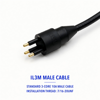 Connecteur sous-marin étanche HYSF SUBSEA IL3F standard à 3 broches femelles en ligne, 10A, 550V, prise de câble sous-marin pour ROV AUV marine