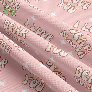 Tissu tricoté de polyester de tissu de balle imprimé par MAMAN CHER rose pour le vêtement - Product Image 3