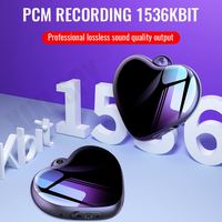Mini enregistreur vocal pendentif en forme de coeur avec longue durée de vie de la batterie, support de dictaphone professionnel portable lecteur MP3 OTG