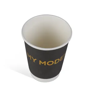 उच्च गुणवत्ता अच्छी मुद्रण बैग कस्टम अनुकूलित दीवार शिल्प लोगो कागज कप कॉफी चाय के कप
