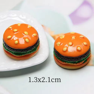 Accessoires de jouets en résine miniature pour maison de poupée, hamburger à faire soi-même pour poupées - Product Image 5