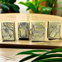 Briquet à cigarettes en métal pour fabricants, avec relief tridimensionnel porte-avions, cadeau, briquet coupe-vent au kérosène pour cigares et cigarettes