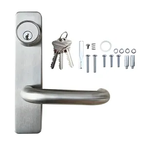 008A Recommend Simple Hotel Industrial Advanced Hardware Room 210mm Door Handle Stainless Steel Door Lock