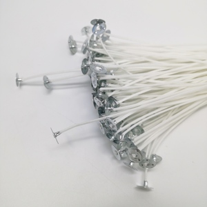 Juego de Mechas de Algodón Recubiertas de Cera Blanca de 20 cm |   Paquetes de 100 Piezas (Bases Metálicas de 1.5 cm) - Product Image 5