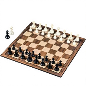 Juego de Ajedrez Plegable con Reloj de Ajedrez, 39 cm, Madera de Nogal Clásica con Acabado Ecológico, Base de Fieltro Verde, Portátil, para Torneos, Hogar, Club - Product Image 6