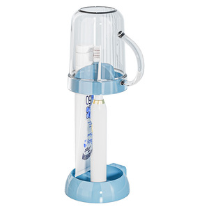<b>Toothbrush</b> <b>Holder</b> With Toothpaste And Cup Storage For Bathroom Use Antimicrobial Round Design - Product Image 2