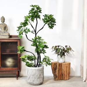 कलात्मक रेट्रो नई चीनी शैली उच्च बड़े व्यास फर्श फूल बर्तन बतख पैर - Product Image 1