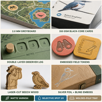 Jeu de société coopératif personnalisé d'observation des oiseaux : Jeu de stratégie de conservation et d'étude des habitats pour les centres naturels et l'éducation