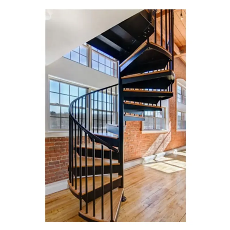 Prefabricated modular wrought iron spiral staircase pvc handrail spiral stairs duplex house spiral staircase structure design