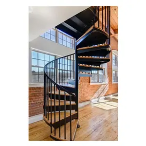 Prefabricated Modular Wrought Iron Spiral Staircase Pvc Handrail Spiral Stairs Duplex House Spiral Staircase Structure Design