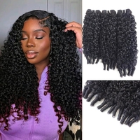 Extensiones de Cabello Humano Birmano Virgen SDD, Rizos Pixie, Doblemente Tramado, Grado 12A, Envío Directo