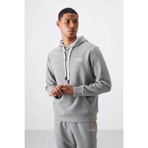 Ensemble de survêtement gris chiné pour homme – Coton confortable, respirant, style décontracté, avec jogging et sweat à capuche – Taille adulte - Product Image 3