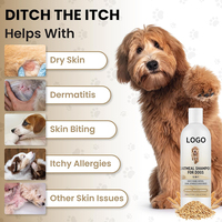 Shampoo pour chat et chien, 5-en-1, nettoyant et revitalisant premium à l'avoine, hypoallergénique, apaisant, soulage les démangeaisons des chiens, sans paraben