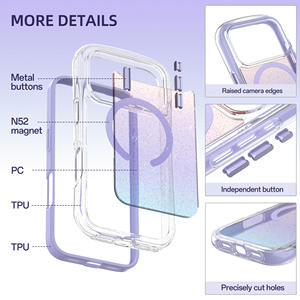 Funda Protectora para Teléfono iPhone 17 Pro <span class=keywords><strong>Max</strong></span>, de TPU Rígido y Cristal Magnético Deportivo, Anti-Amarillamiento, Colorida, en Bolsa OPP, Venta Directa de Fábrica - Product Image 2