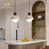 Suspension d'intérieur moderne en travertin pour salon, salle à manger, lampe suspendue en marbre