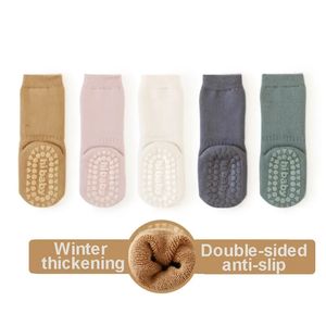 Calcetines gruesos para niños, calcetines de suelo para bebés, calcetines de algodón de Color puro para niños y niñas, calcetines cálidos antideslizantes de algodón para recién nacidos - Product Image 6