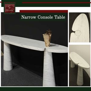 Table console en marbre <span class=keywords><strong>Bianca</strong></span> Carrara de luxe GOLDKING, meuble parfait pour hôtel, villa, boutique, maison d'hôtes, spa - Product Image 5