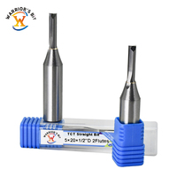 Warrior's Bit TCT 2 galur lurus, mata kayu lapis CNC, mata Router ujung karbida, pemotong penggilingan untuk pertukangan