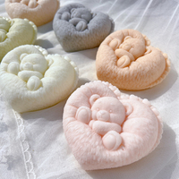Ours endormi en forme de coeur bougie moule saint valentin idée cadeau ours Silicone moule décor à la maison cadeau de mariage