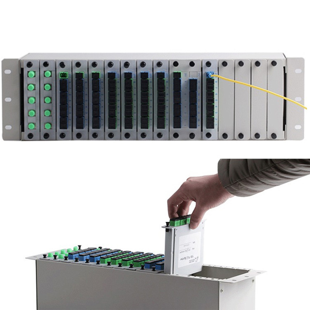 3U 19" Fiber Optical Rack Mount Splitter cabinet /chassis for 1x8 16 Slots Fiber Optical PLC LGX Splitter