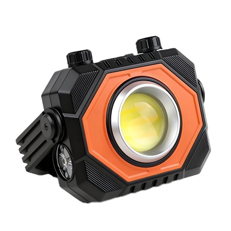 Dimming Bright Multi Color COB LED Work Light with Solar Charging Red Flash Magnetic Hook Power Bank for Outdoor and Workshop