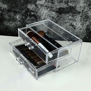 Boîte de rangement cosmétique transparente en <span class=keywords><strong>acrylique</strong></span>, boîte de rangement de bureau, boîte de rangement pour bijoux en <span class=keywords><strong>acrylique</strong></span> transparente, organisateur de <span class=keywords><strong>maquillage</strong></span> à 2 tiroirs - Product Image 4