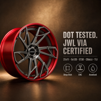 Jantes forgées en 3 parties Red Turbine 21x11 5x120 ET30 6061 T6, jantes profondes personnalisées pour Dodge