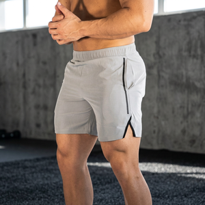 Shorts d'entraînement personnalisés pour hommes avec logo frontal, motif décoratif, respirants, séchage rapide, en nylon/coton, taille élastique, service OEM disponible - Product Image 1