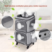 Sac à dos de transport pour chat double couche transfrontalier, poussette pour animaux de compagnie, sac à dos portable pour chat, grande capacité, respirant, détachable, valise-chariot pour animaux