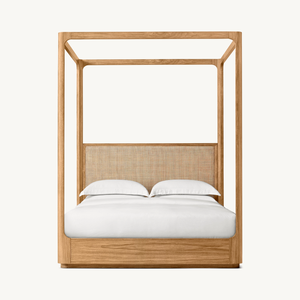 Camas de Lujo Modernas Santiago con Dosel Tamaño King Size con Marco de Madera Maciza de Roble y Caña para Dormitorio - Product Image 2