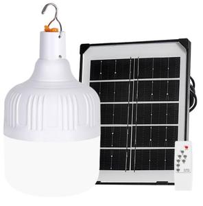 Ampoule LED 120W DC5V-6V rechargeable par USB, solaire, d'urgence, diamètre 118mm, batterie 1800mA, matériau PP, panneau solaire 3W inclus - Product Image 3