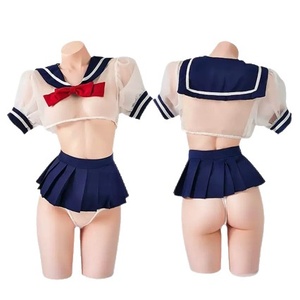 Completo intimo sexy da donna Youxi in poliestere, con fiocco, stile uniforme studentesca, seducente e dolce, ODM - Product Image 5