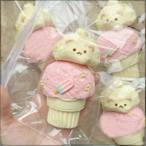 Creative <b>Pink</b> Ice Cream Little <b>Bear</b> Toy Realistic Food-Grade Silicone Fidget for 14+ Years Easy Mood Gift - Product Image 2