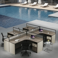 Bureaux et chaises de travail modulaires personnalisés pour employés, type L, 2/4/6/8 postes, poste de travail simple et moderne pour le personnel