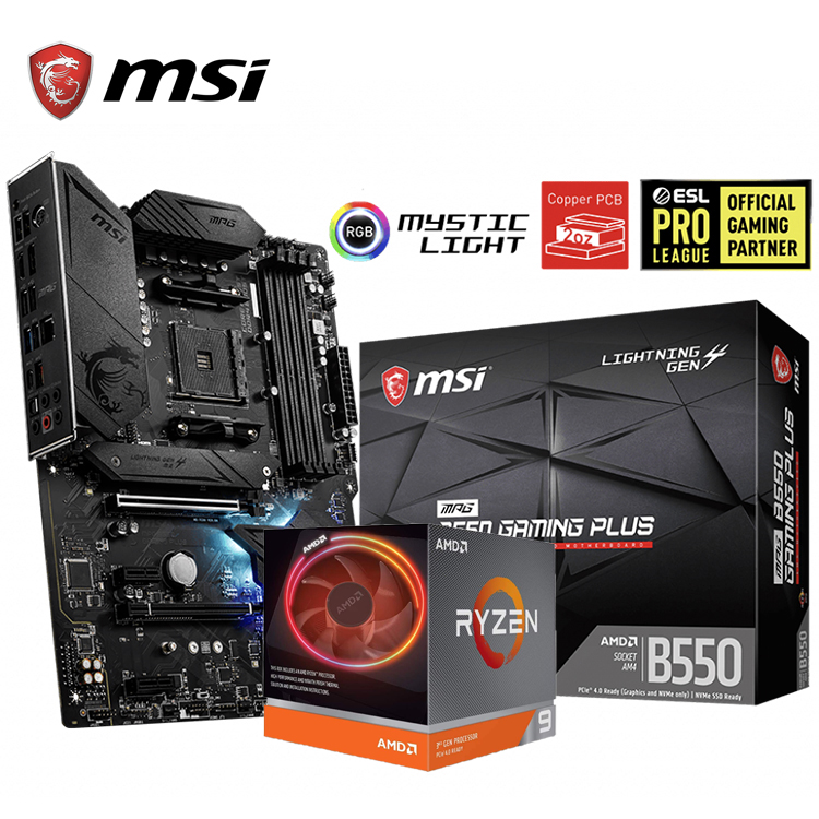 MSI MPG B550 Gaming Plus Used Motherboard - Supports R5 3600/3600X