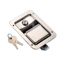 Cylindres de serrure en acier inoxydable 304 pour véhicules industriels SK1-5005, anti-poussière, poignée à palette, verrouillage à loquet avec entraxe de 60 mm