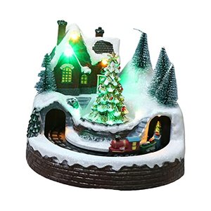 Novedad 2026: Regalo de Navidad, Aldea de Jengibre Musical LED para Interiores, Casa de Dulces LED con Tren Giratorio y Patinadores en Movimiento - Product Image 2